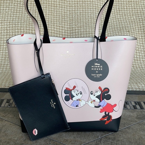 disney x kate spade new york minnie mouse large reversible tote - Picture 7 of 16